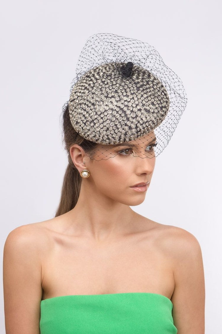 Silver Veil Designer Beret by Felicity Northeast Millinery