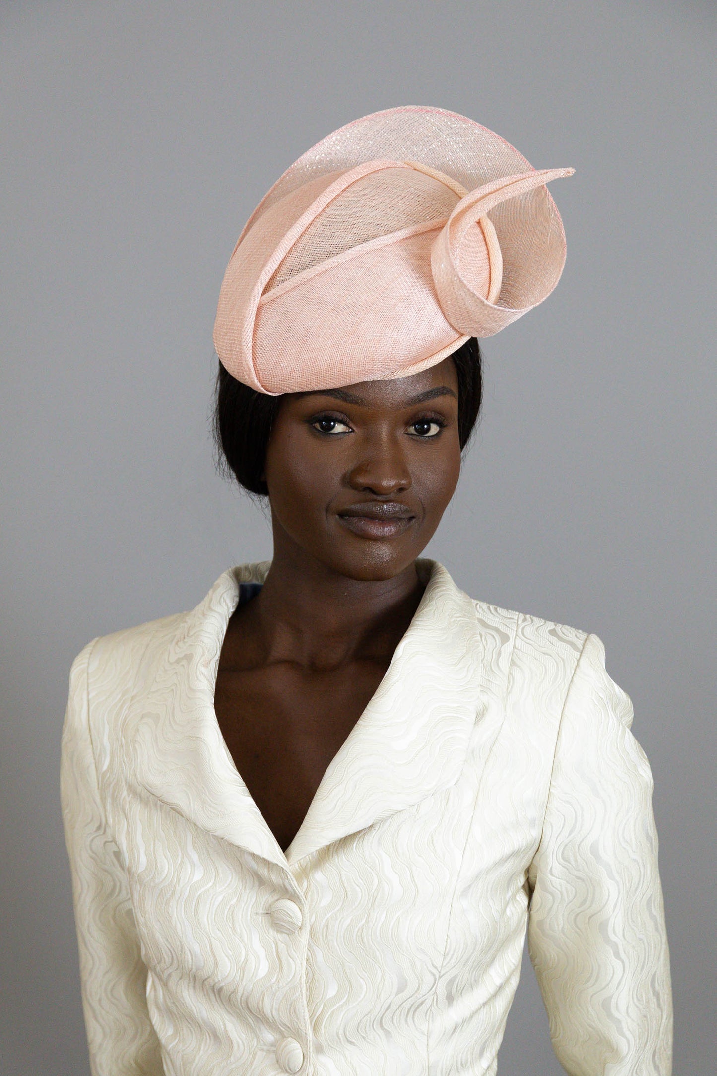 Blush Pink and Peach Beret by Felicity Northeast Millinery