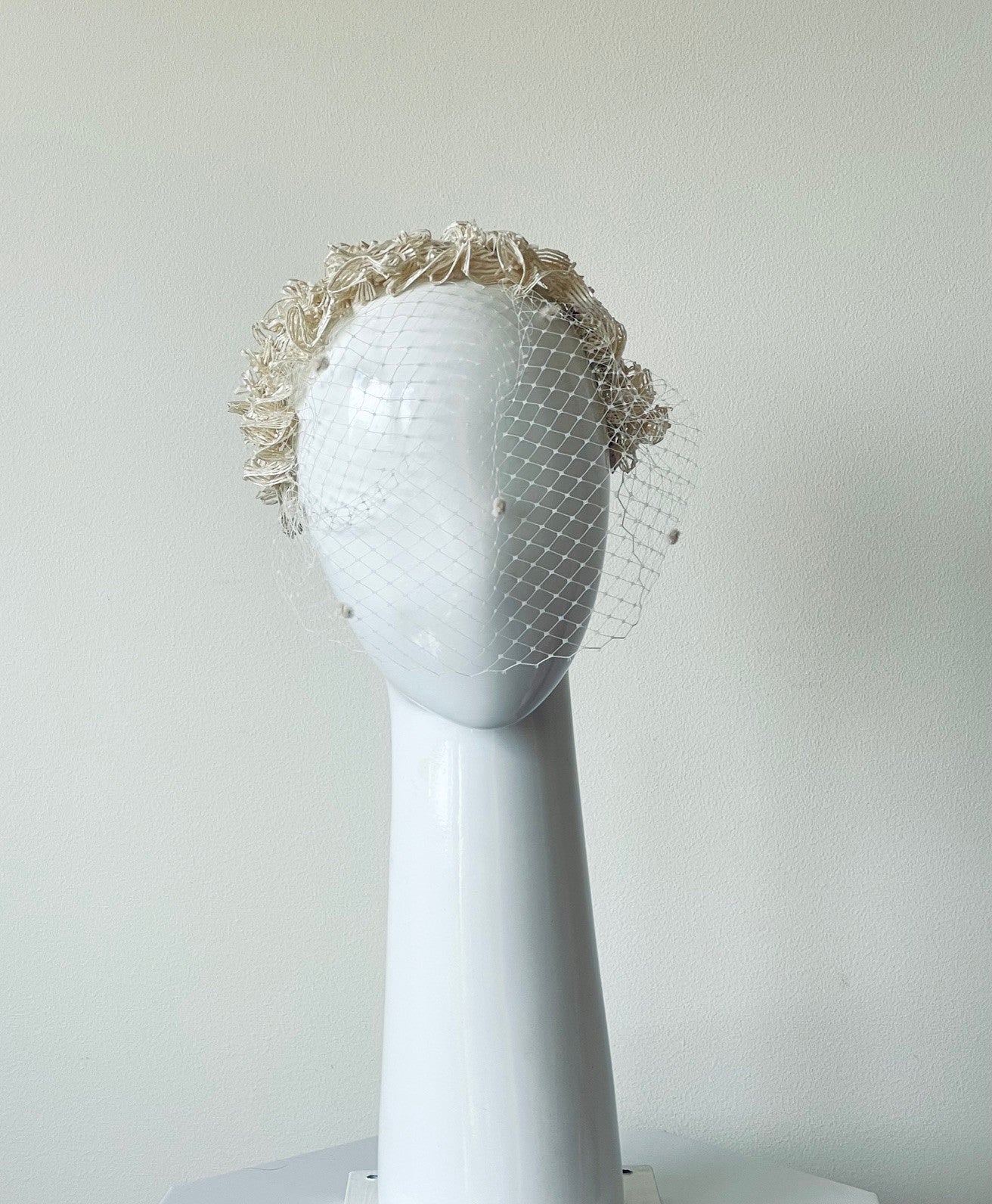 Cream Headband with Detachable Veil  by Felicity Northeast Millinery