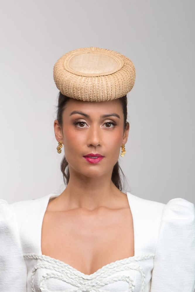 Braided Button Hat in Latte By Felicity Northeast Millinery