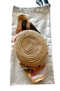 Bucket Travel Sun Hat, in Vintage Rose Print and Straw by Felicity-Northeast-Millinery