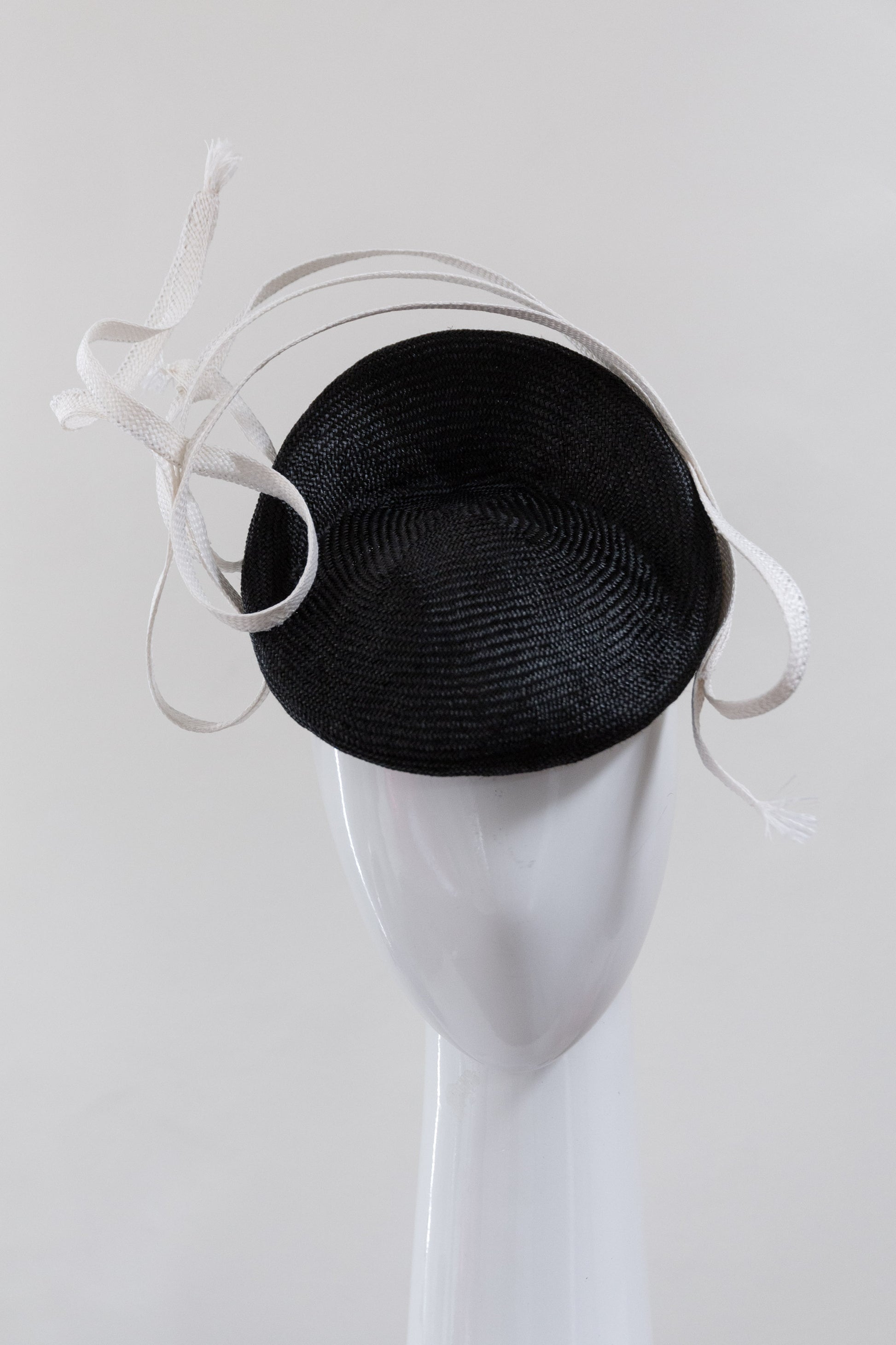 Derby Beret with White Braid Twists By Felicity Northeast Millinery