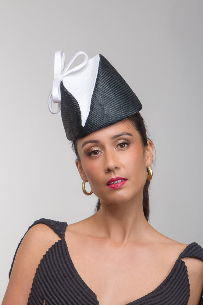 Black and White Modern Fez by Felicity Northeast Millinery