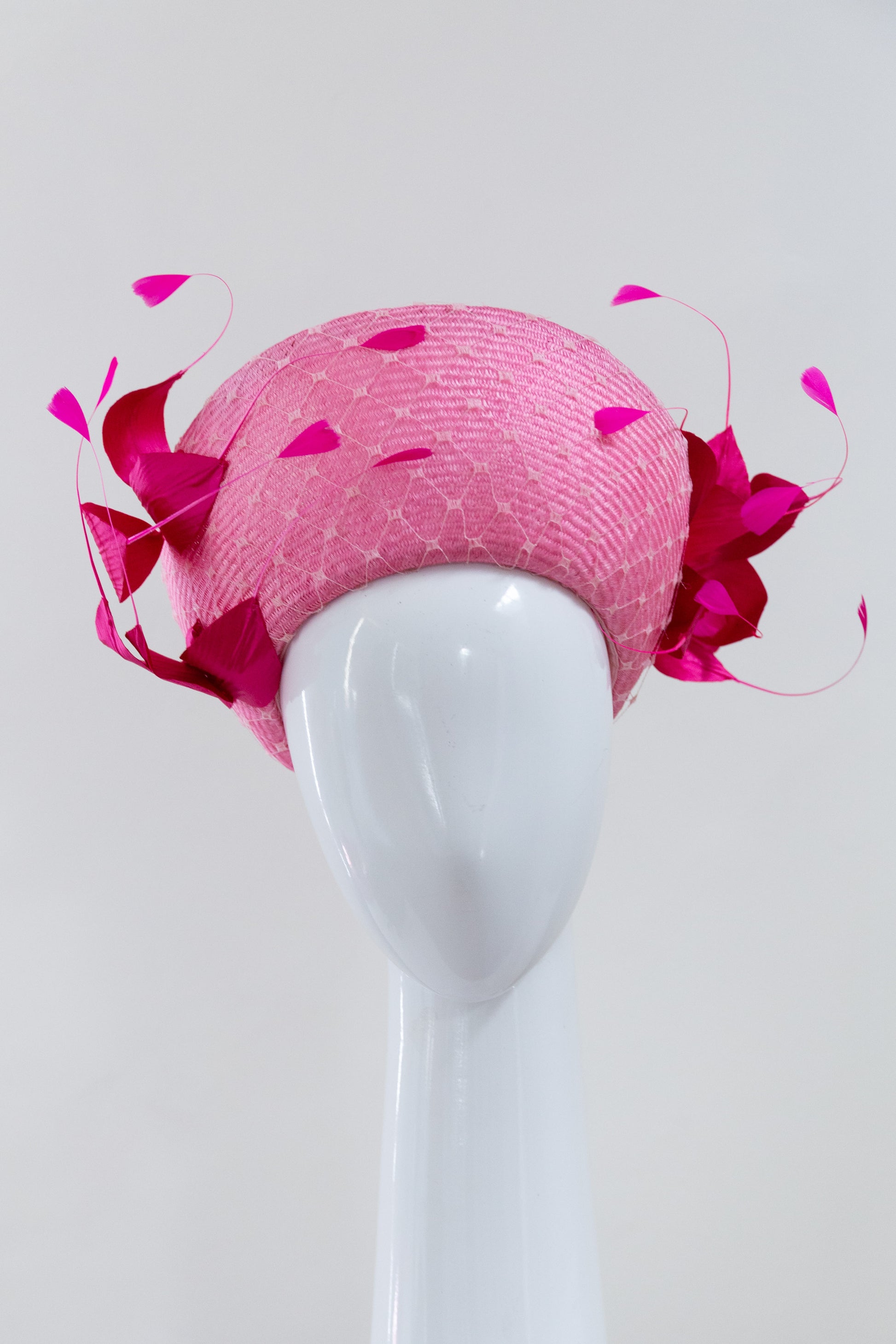 Pink Halo Breton with Silk Flowers by Felicity Northeast Millinery