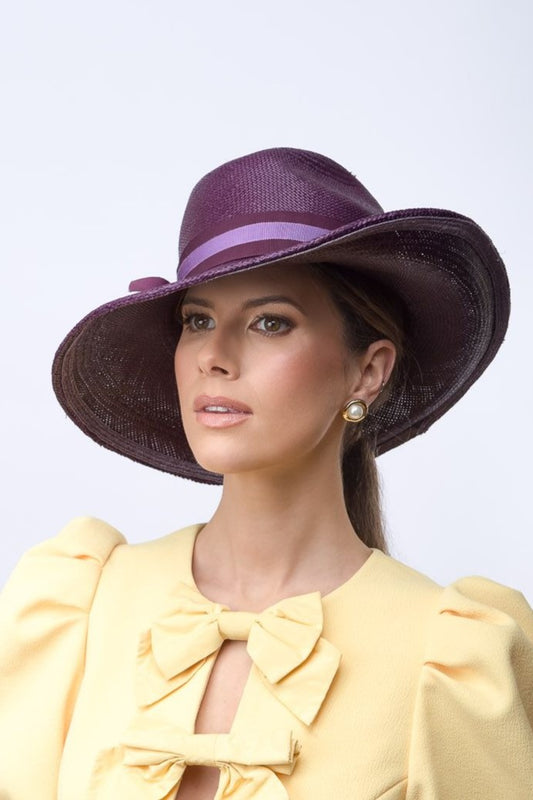 Purple Panama Fedora by Felicity Northeast Millinery
