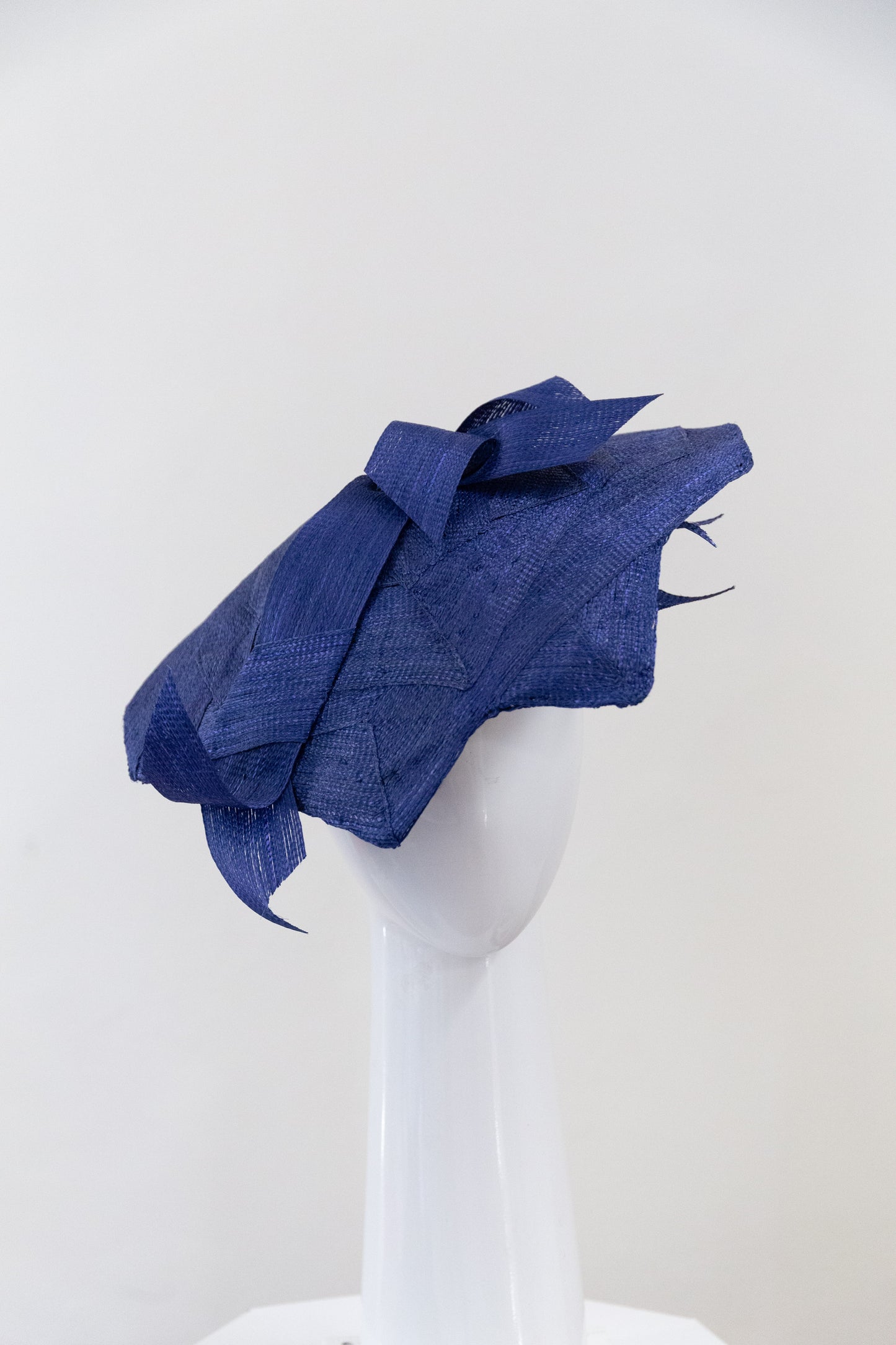 Royal Blue Braid Geometric Hat by Felicity Northeast Millinery