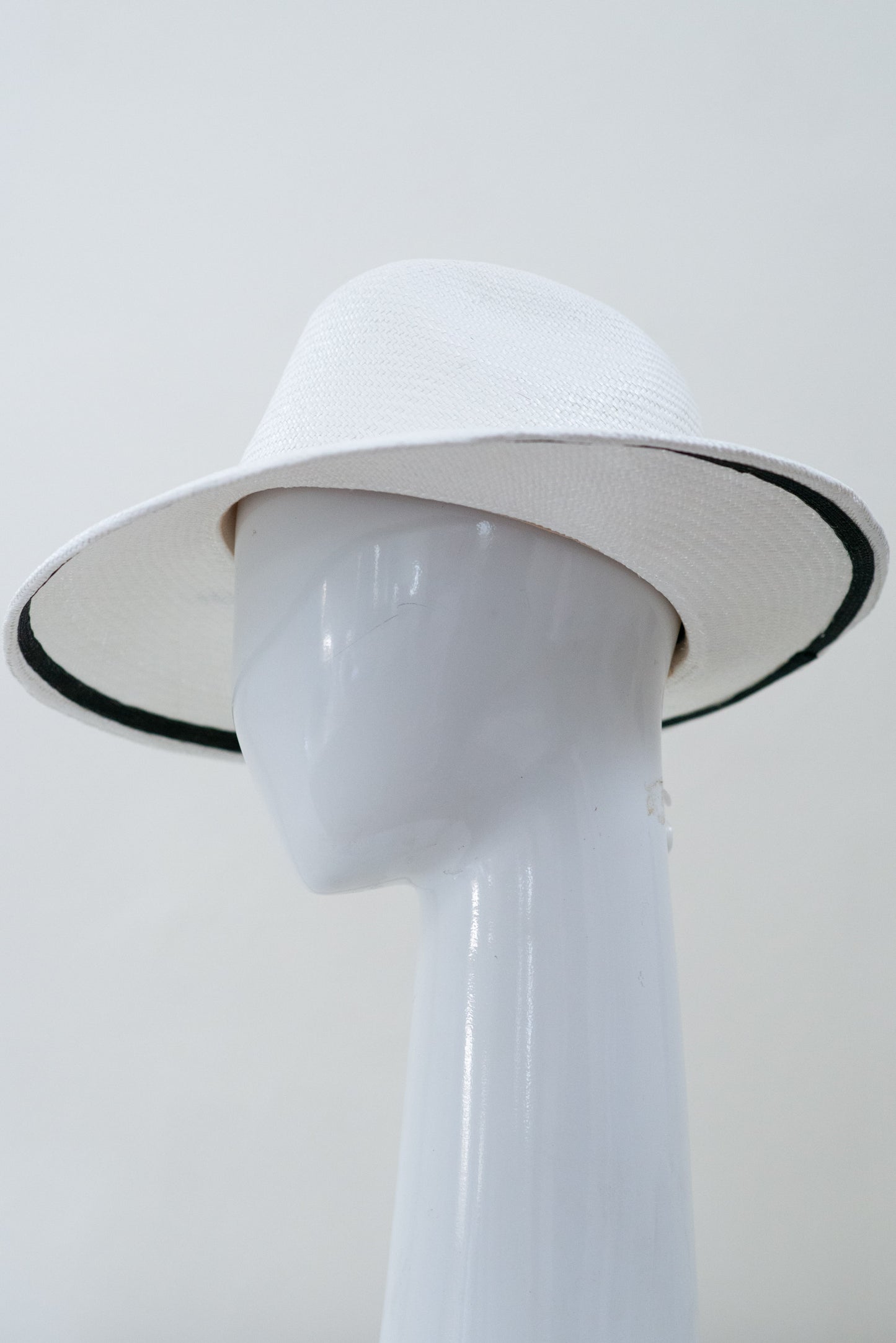 White Fedora with Black Trim Highlights