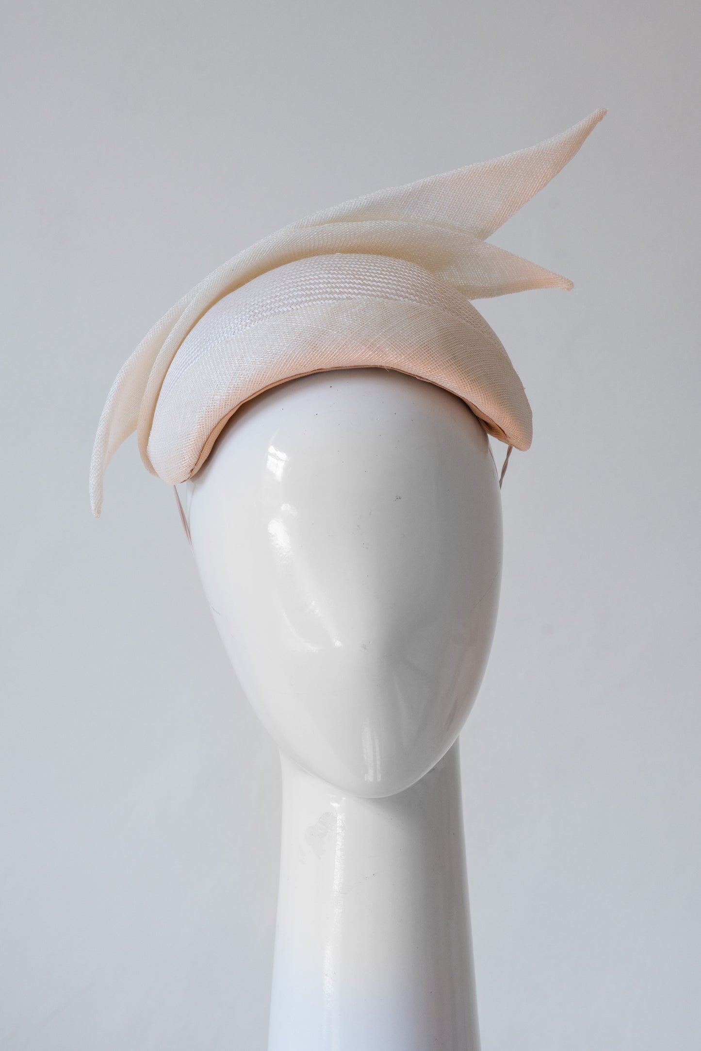 White Sculptural Bandeau by Felicity Northeast Millinery