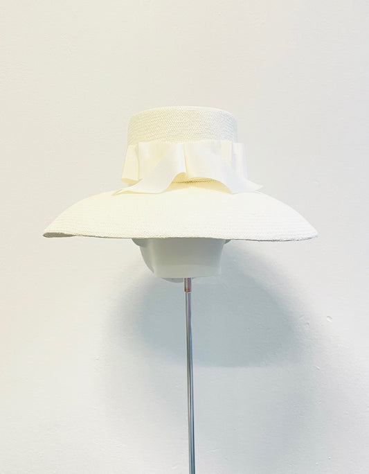 Dior Styled White Panama Hat