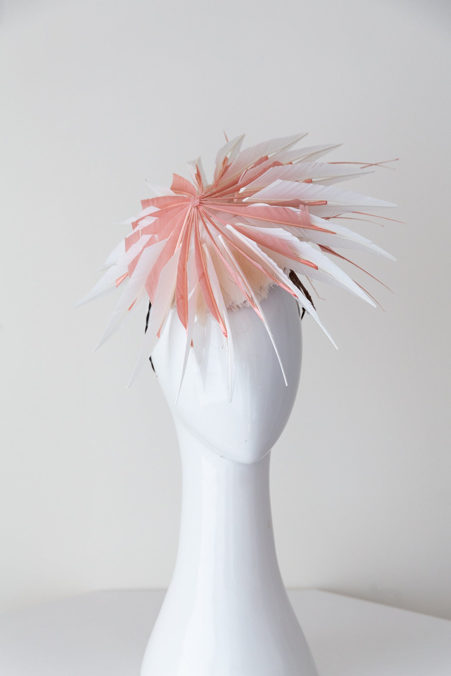 The Sculptured Feather Platter in Pink and White