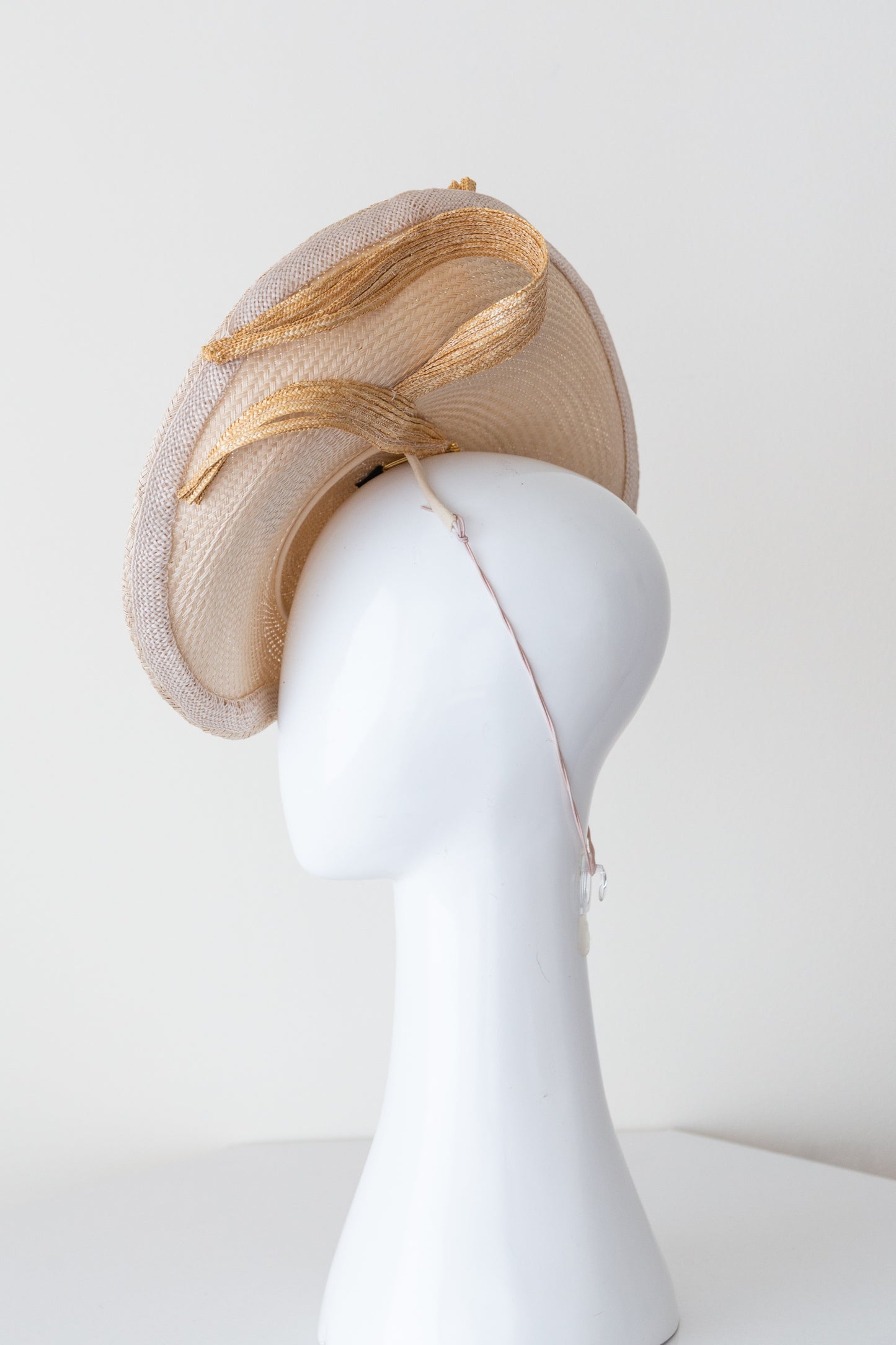 Ivory Platter with Natural Braid Swirls By Felicity Northeast Millinery
