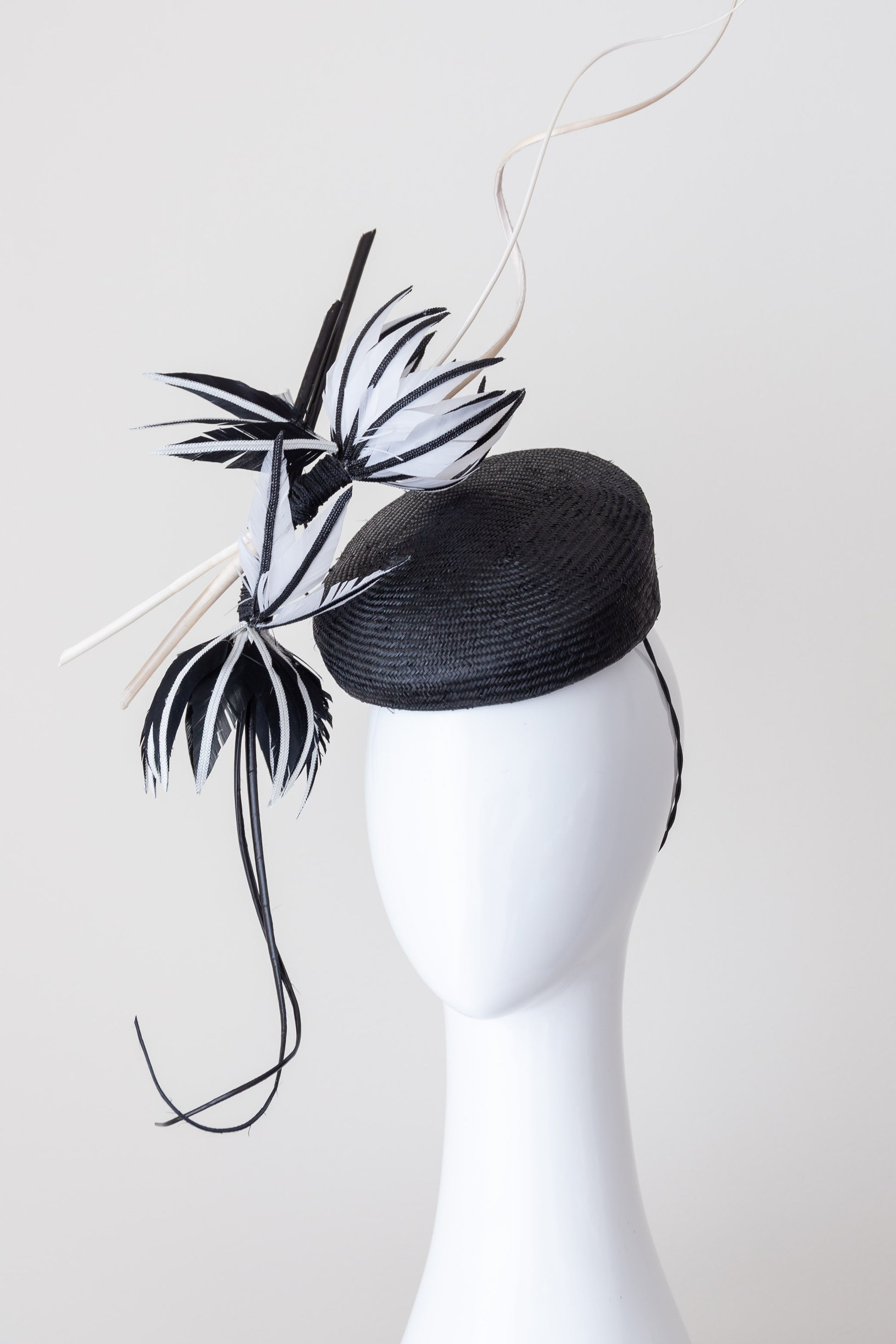 Derby Beret with Feather Flowers by Felicity Northeast Millinery