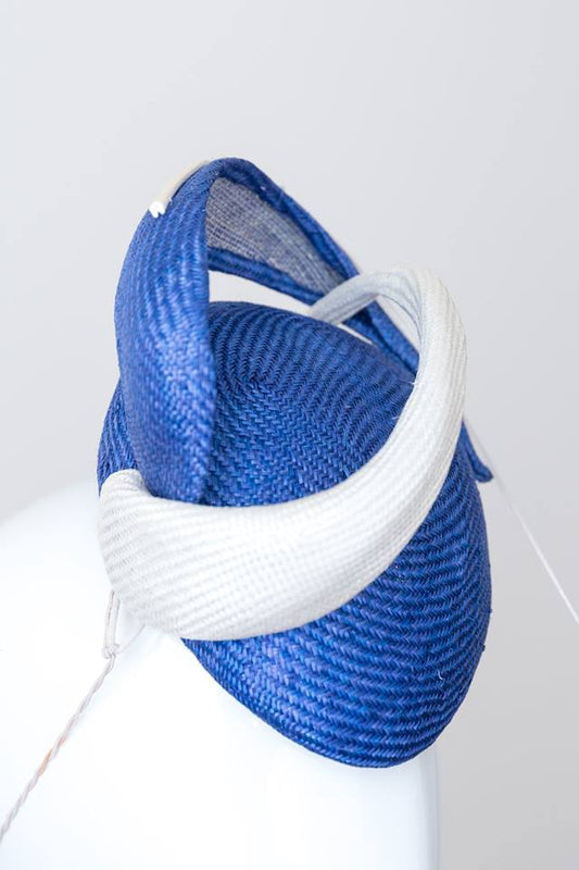 Blue Beret with Waves by Felicity Northeast Millinery