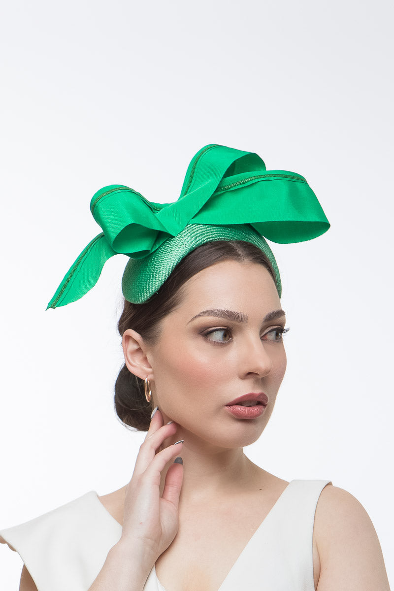 Bow Headband in Greens  by Felicity Northeast Millinery