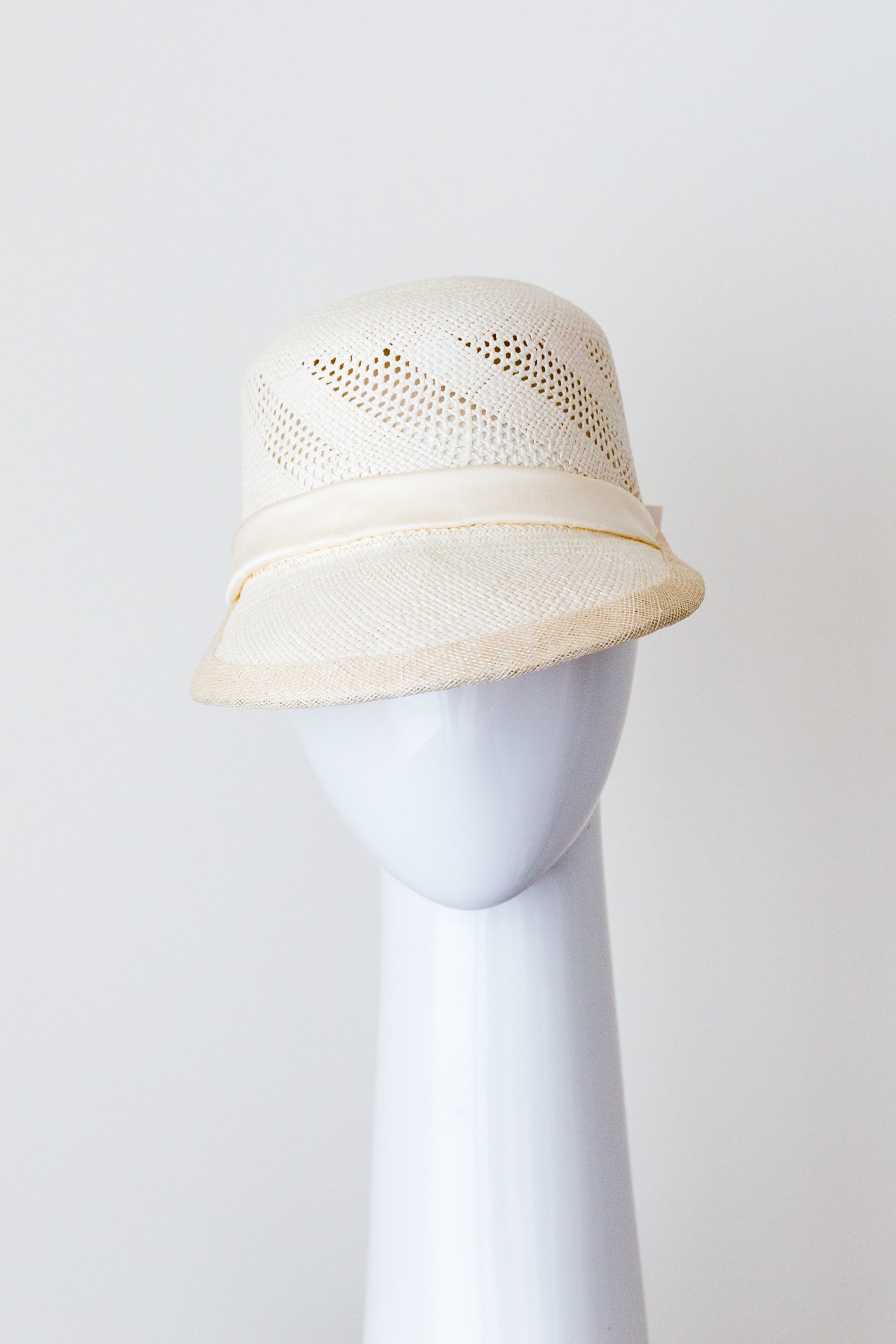 Panama straw cap with open weave by Felicity Northeast Millinery