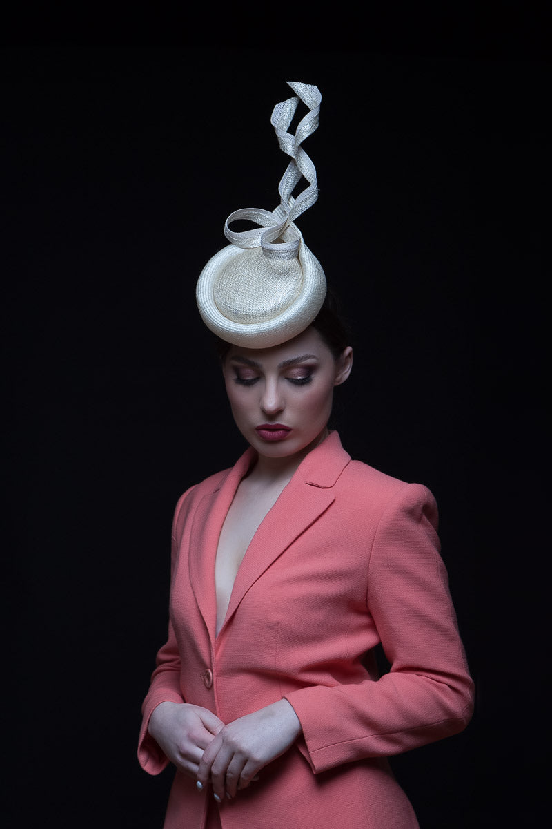 Silver and Cream Percher Button Hat