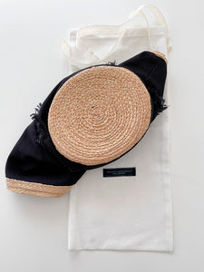 Bucket Travel Sun Hat: in Black and Straw by Felicity Northeast Millinery and bab