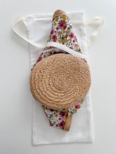 Load image into Gallery viewer, Bucket Travel Sun Hat:  in Floral Print and Straw