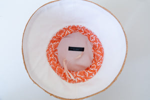 Travel Sun Hat: in White and Straw by Felicity Northeast Millinery