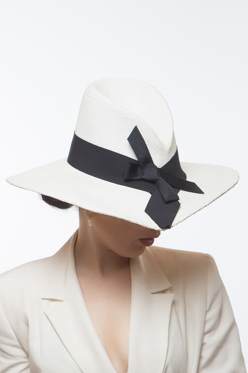White Sculptured High Fedora By Felicity Northeast Millinery