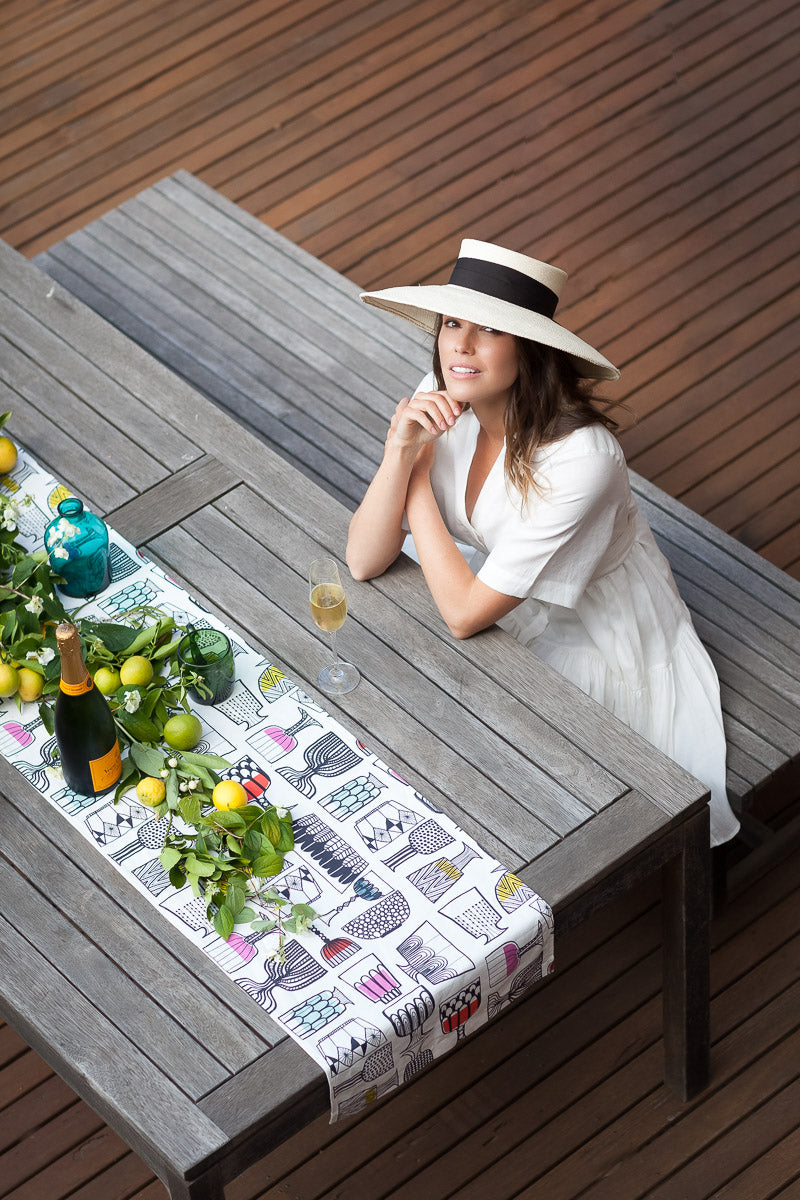 Wide Brim Dior Style Sun Hat with Ribbon Ties by Felicity Northeast Millinery