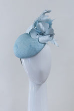 Load image into Gallery viewer, Baby Blue Side Beret with Silk Flowers by Felicity Northeast Millinery