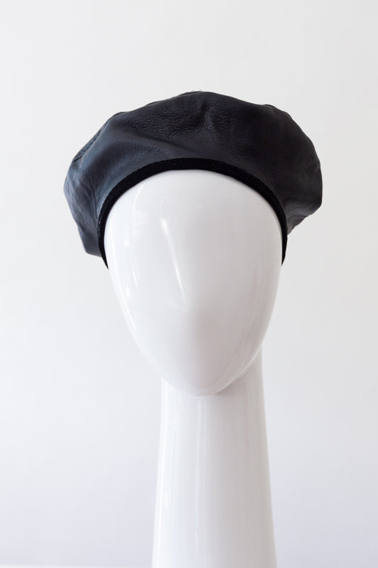 Black Leather Beret