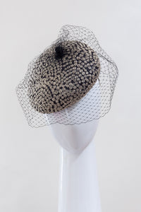 Silver Veil Designer Beret by Felicity Northeast Millinery