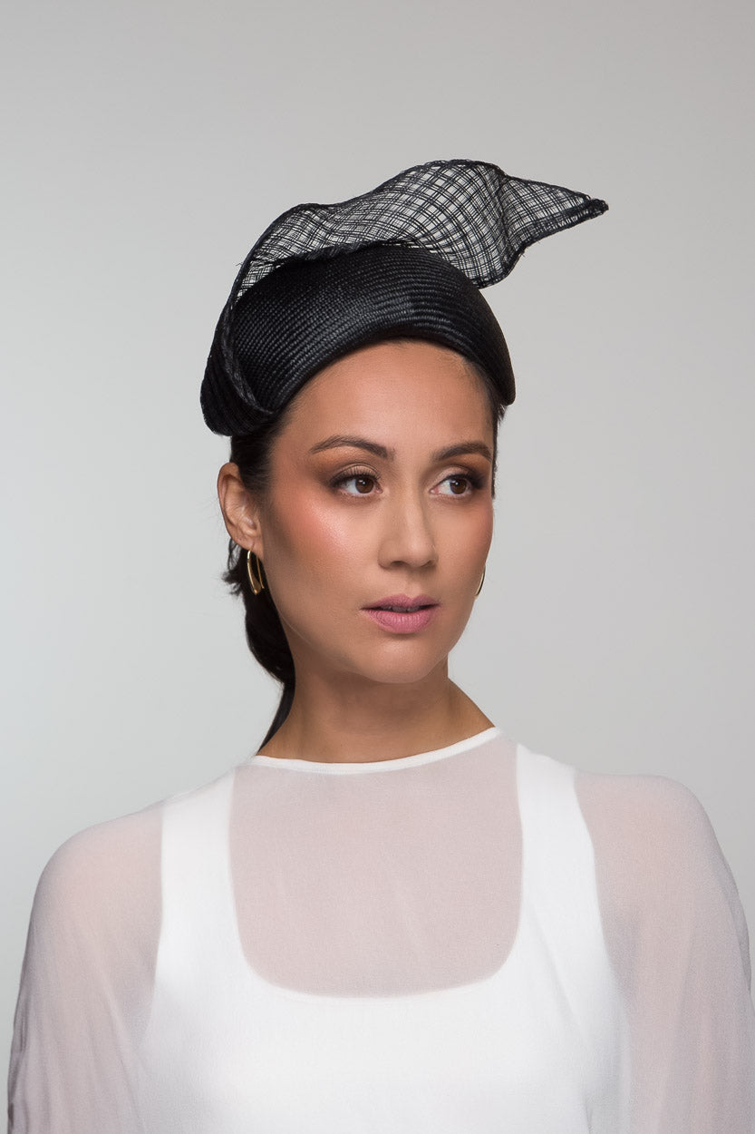 Black Wave Bandeau by Felicity Northeast Millinery