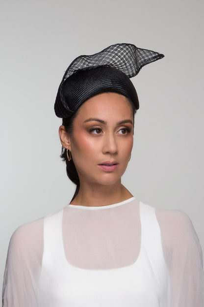Black Wave Bandeau by Felicity Northeast Millinery
