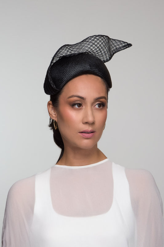 Black Wave Bandeau by Felicity Northeast Millinery