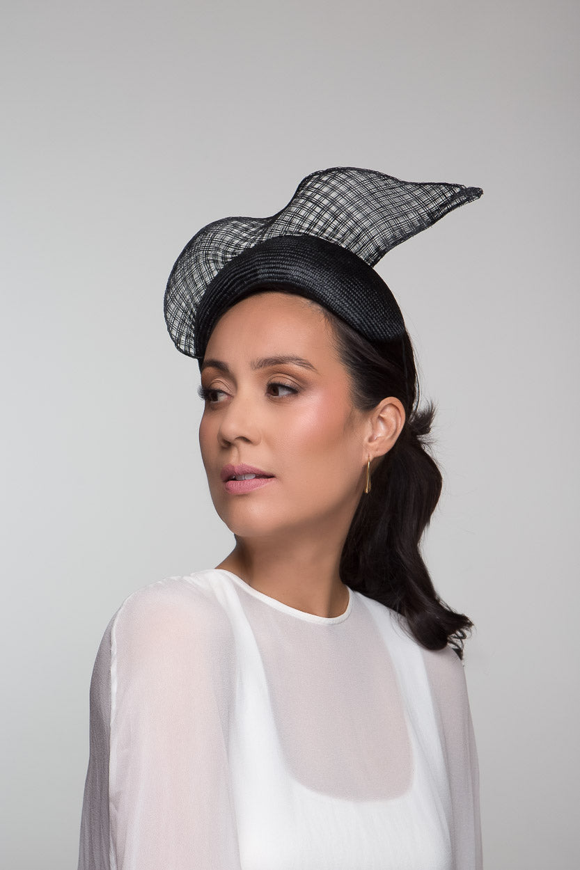Black Wave Bandeau by Felicity Northeast Millinery