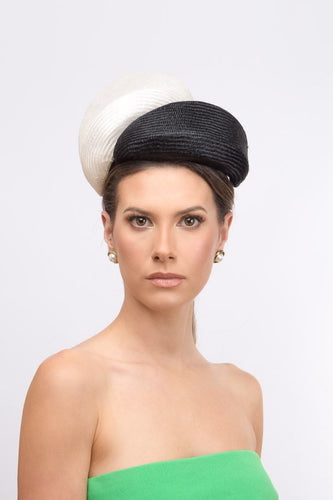 Black and White Double Crown by Felicity Northeast Millinery