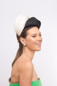 Black and White Double Crown by Felicity Northeast Millinery