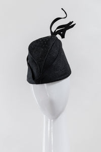 Black modern Fez with a Twist by Felicity Northeast Millinery