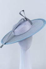 Load image into Gallery viewer, Blue Boater with Silver Flecks  By Felicity Northeast Millinery