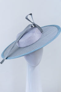 Blue Boater with Silver Flecks  By Felicity Northeast Millinery