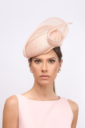 Blush Pink and Peach Beret by Felicity Northeast Millinery 
