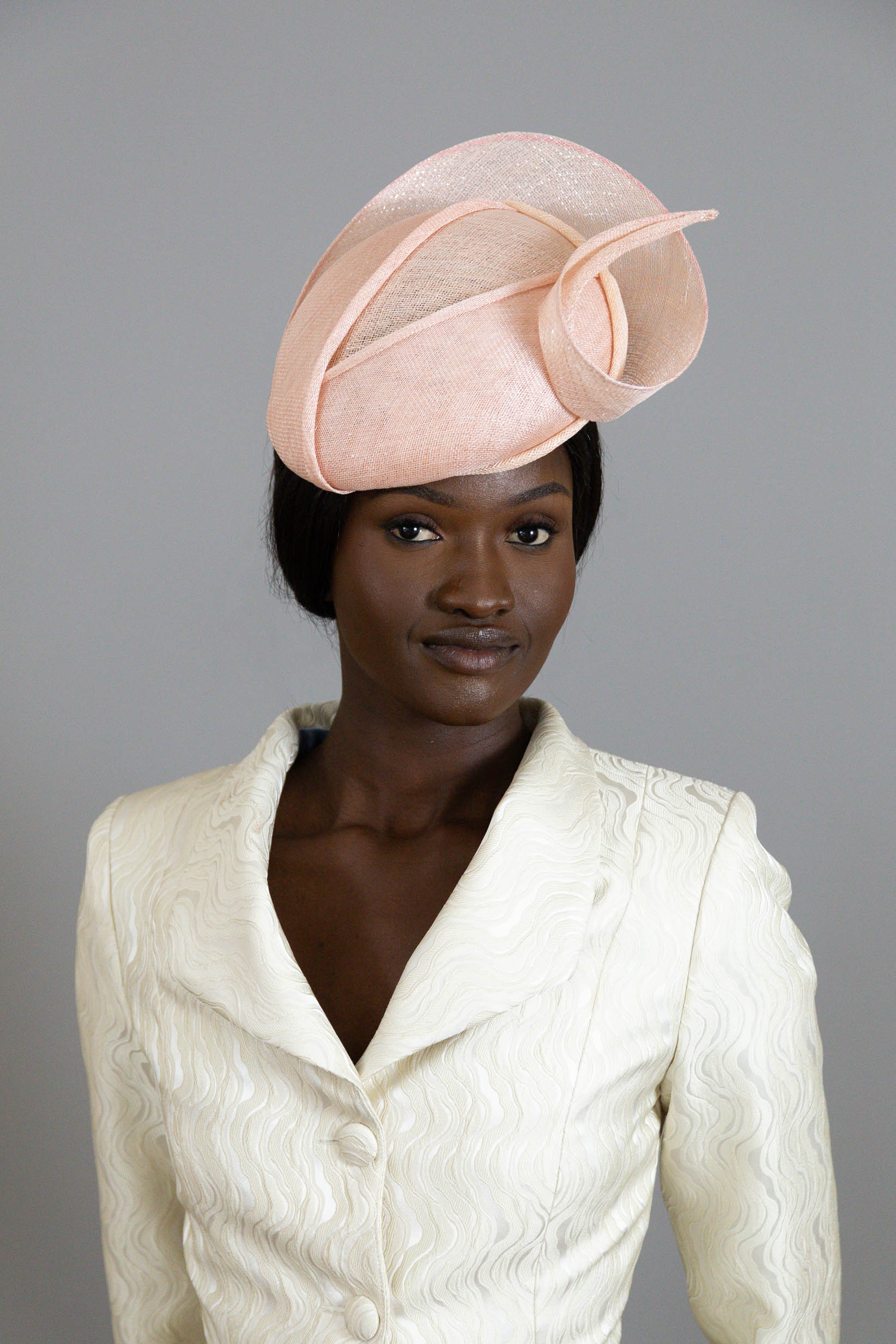 Blush Pink and Peach Beret by Felicity Northeast Millinery 