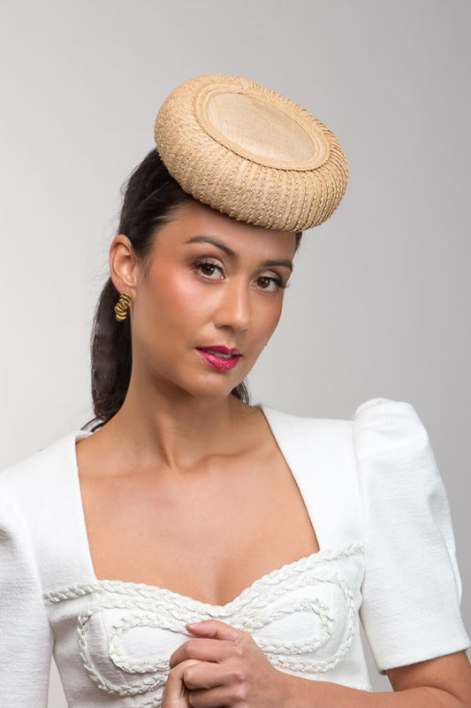 Braided Button Hat in Latte By Felicity Northeast Millinery