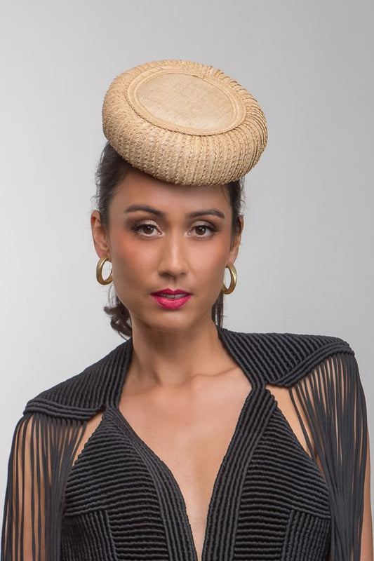 Braided Button Hat in Latte By Felicity Northeast Millinery