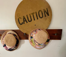 Load image into Gallery viewer, Bucket Travel Sun Hat, in Vintage Rose Print and Straw by Felicity-Northeast-Millinery