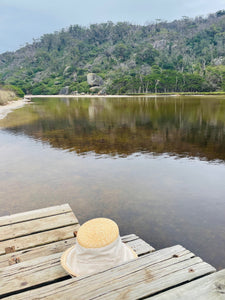 Bucket Travel Sun Hat in Natural and Straw Braid