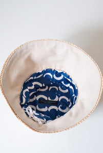 Bucket Travel Sun Hat in Natural and Straw Braid