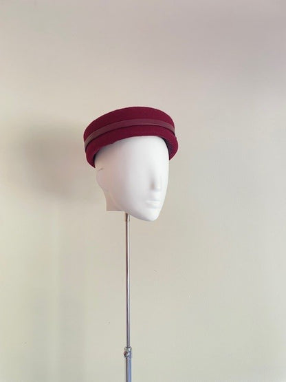 Burgundy Felt Pillbox