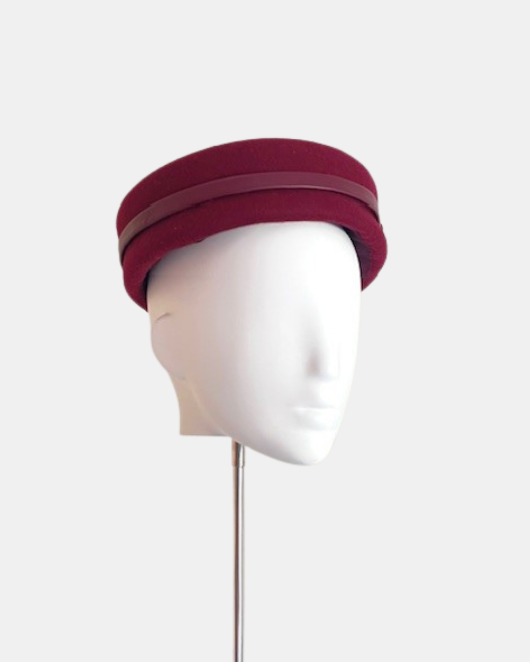 Burgundy Felt Pillbox