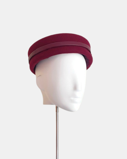Burgundy Felt Pillbox