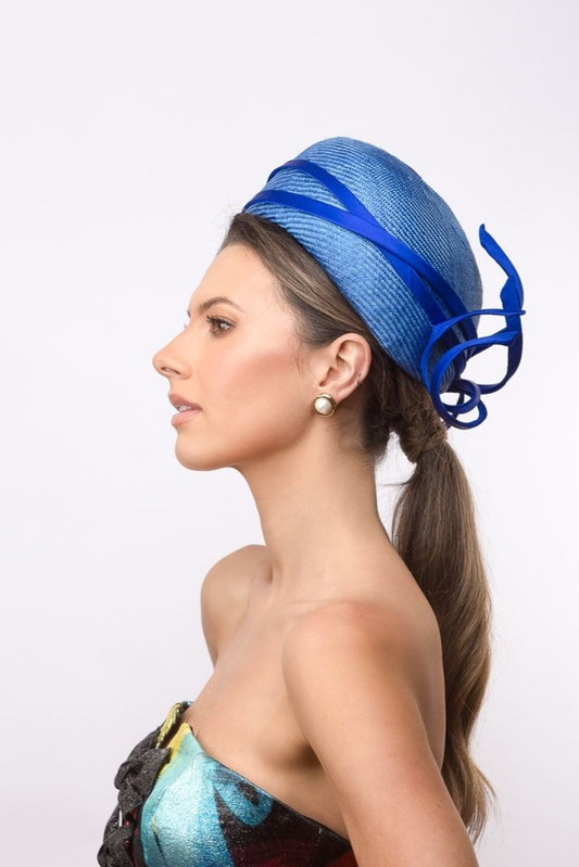 Cobalt Blue Pillbox by Felicity Northeast Millinery
