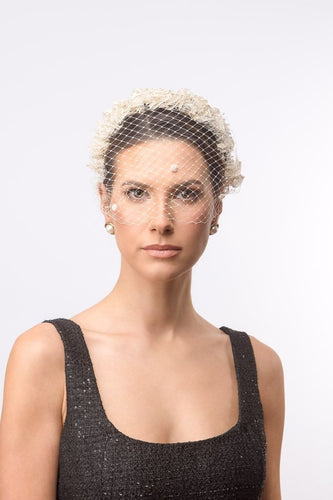 Cream Headband with Detachable Veil  by Felicity Northeast Millinery