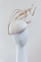 Load image into Gallery viewer, Cream Teardrop Beret with Climbing Bows By Felicity Northeast Millinery